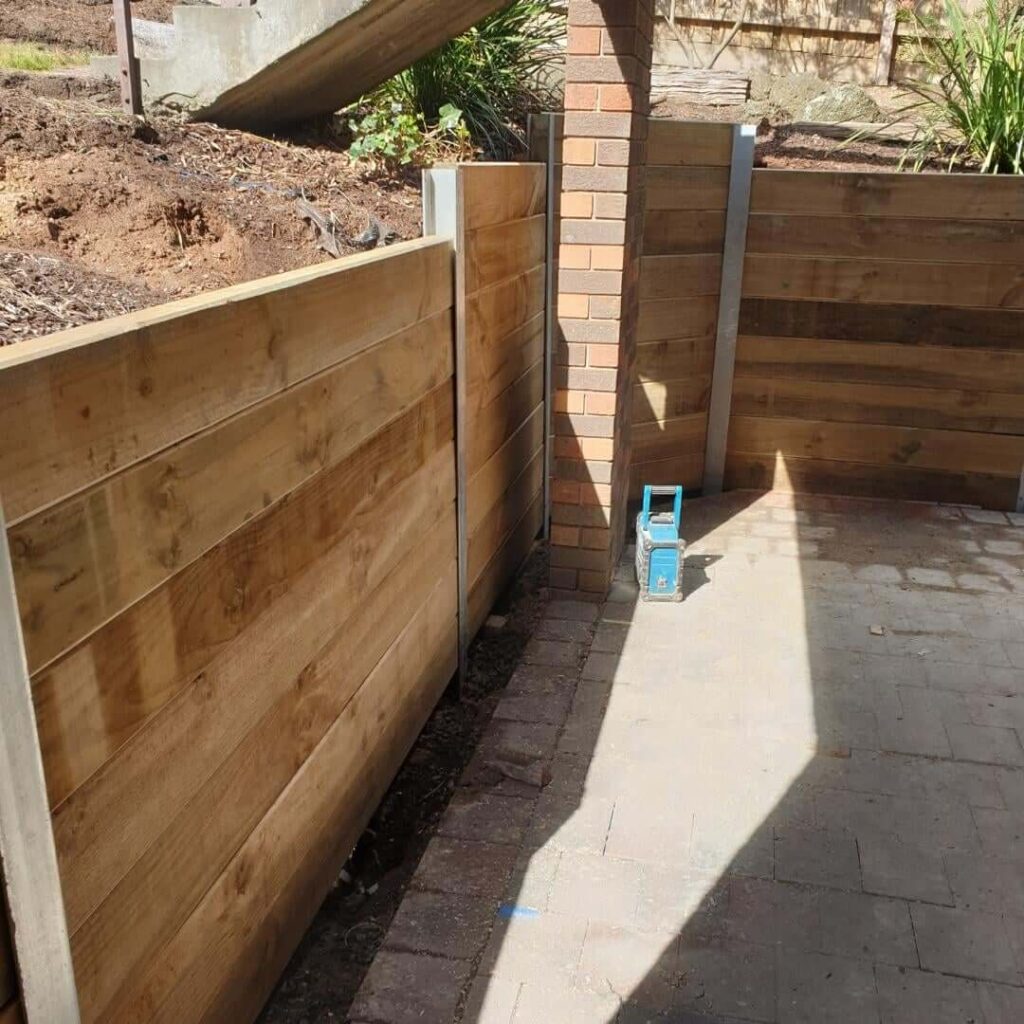 treated pine sleeper retaining wall